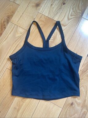 Black Cropped Racerback Tank Top Nike